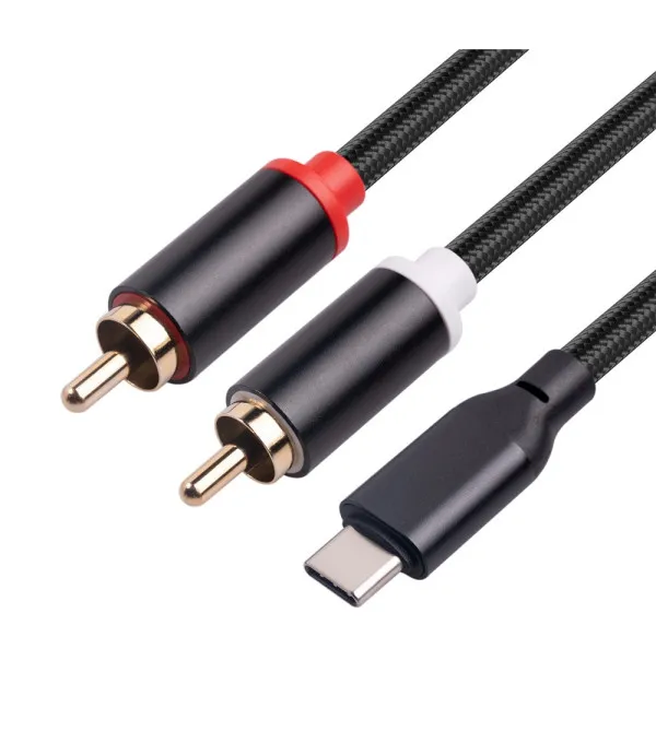 USB-C na 2×RCA Audio Kabel s DAC čipom 1m