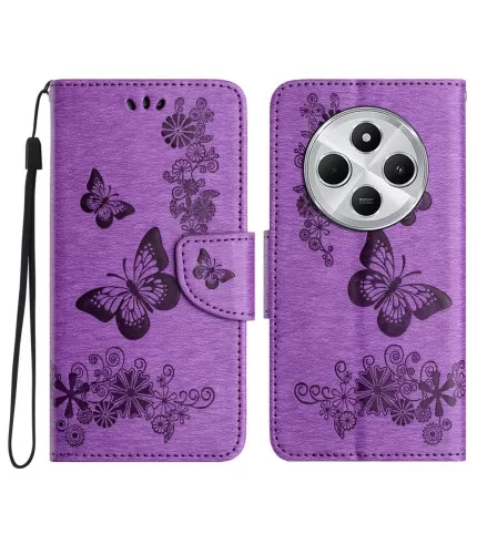  Leptir dizajn preklopna torbica futrola za Xiaomi Redmi 14C