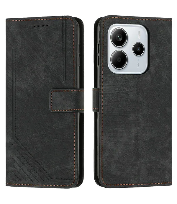 Preklopna torbica s linijskim uzorkom za Xiaomi Redmi Note 14 4G