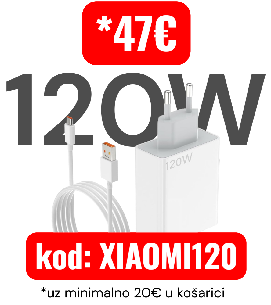 Uz potrošenih 20€ u košarici dobijete 5° popus na komplet punjač Honor 66W